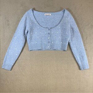 Reformation Crystal Embellished Wool Cardigan Sz. S